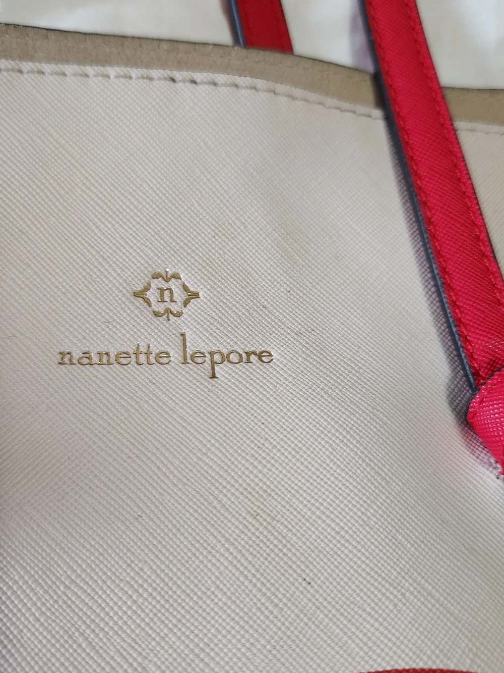 Nanette Lepore White and Red Floral Tote